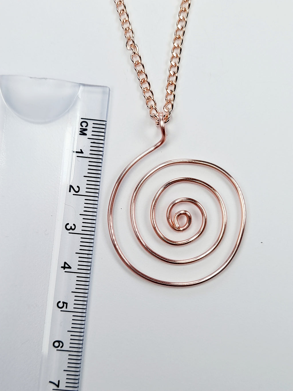 Elegant Handmade Rose Gold Spiral Pendant Necklace