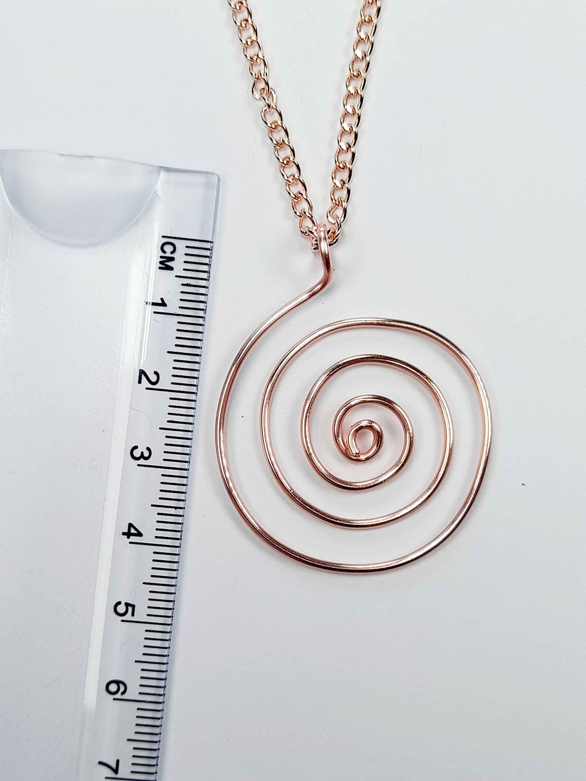 Elegant Handmade Rose Gold Spiral Pendant Necklace