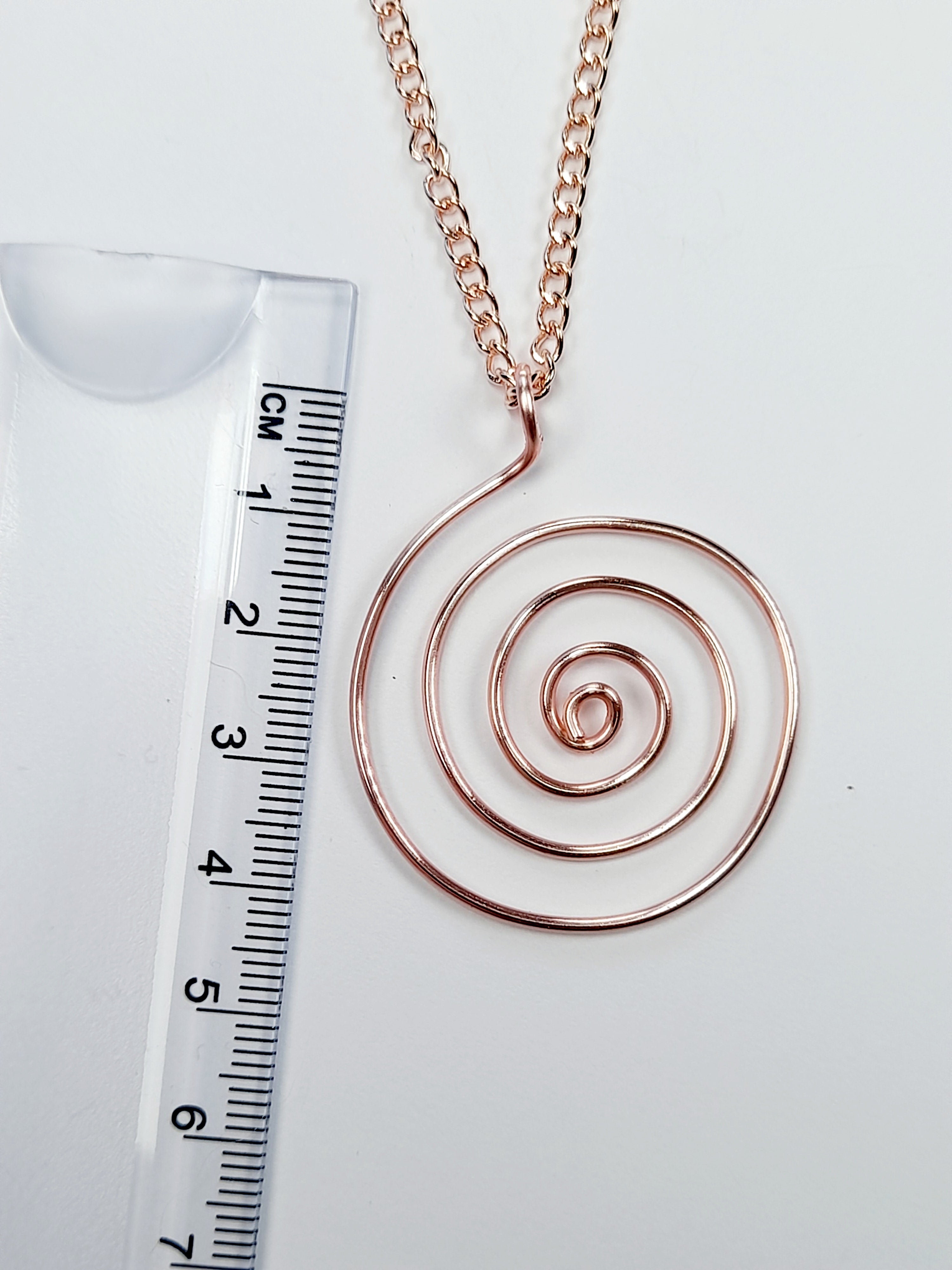 Elegant Handmade Rose Gold Spiral Pendant Necklace