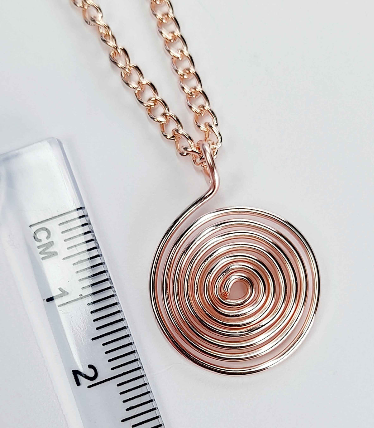Elegant Handmade Rose Gold Spiral Pendant Necklace, Lightweight & Gift‑Ready