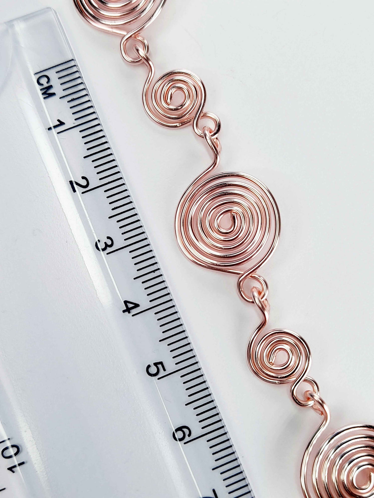 Handmade Rose Gold Spiral Bracelet, Elegant Swirly Statement Bracelet