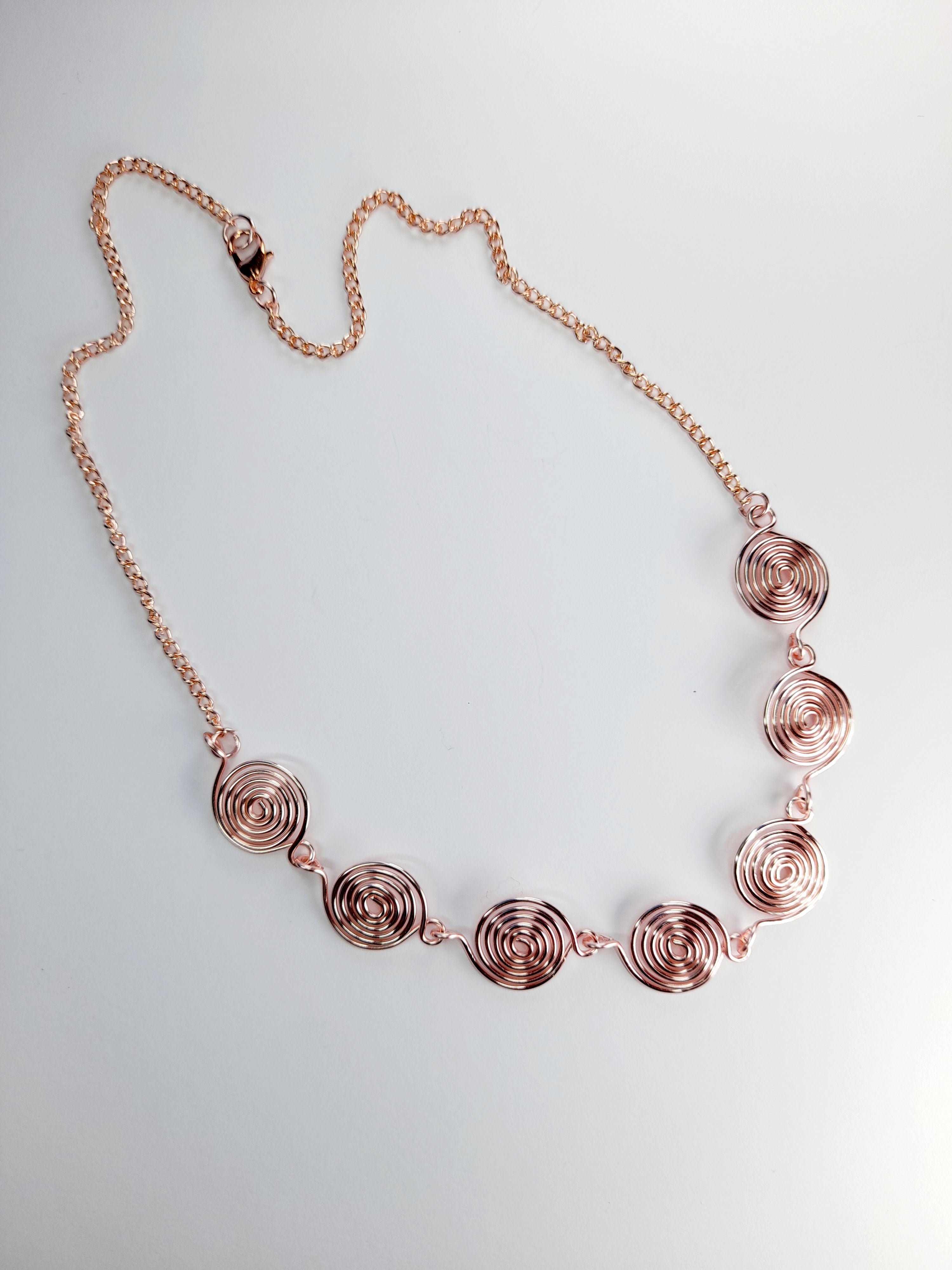 Super Swirly Rose Gold Spiral Necklace