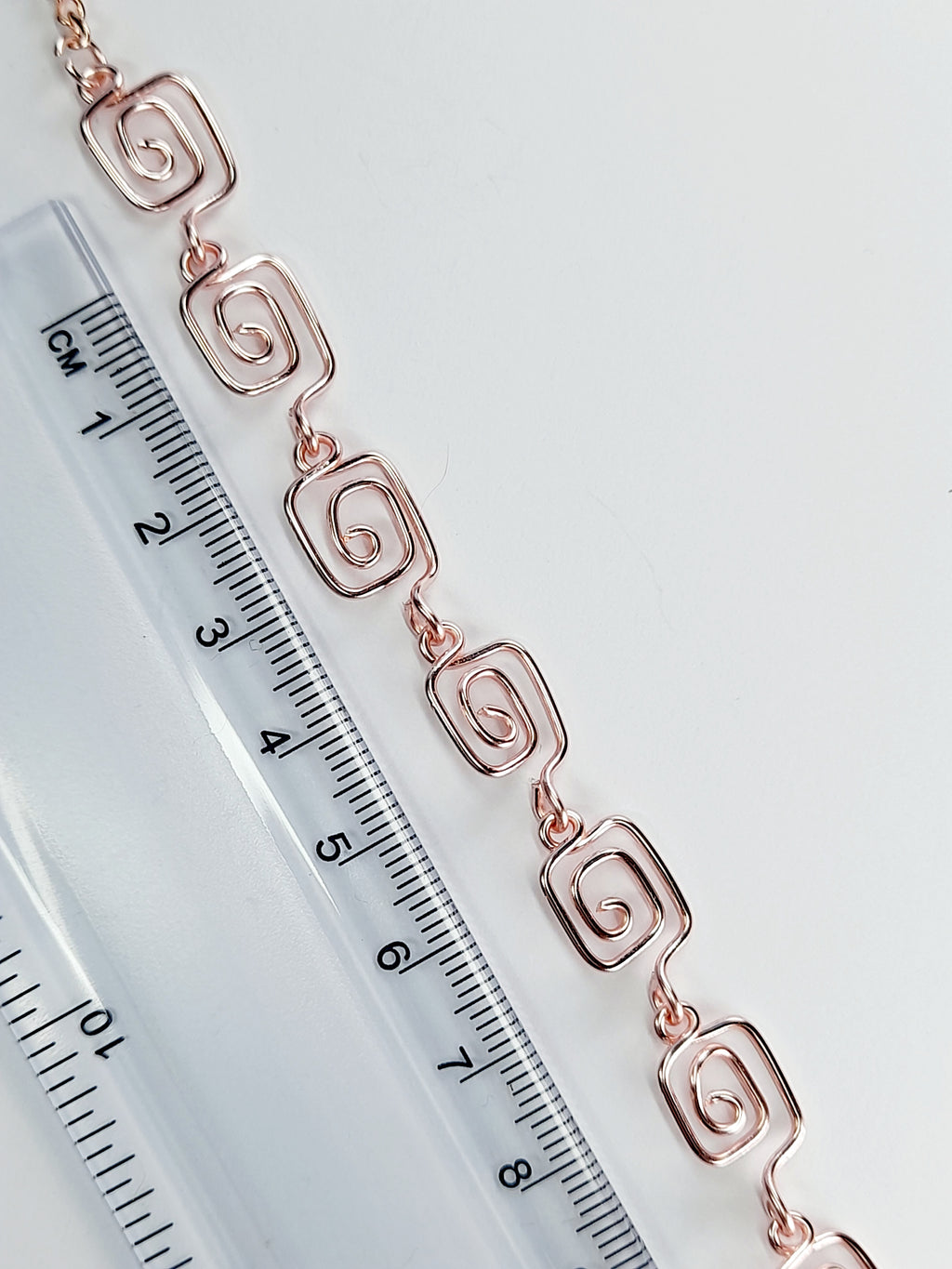 Dainty Super Swirly Rose Gold Square Spiral Necklace