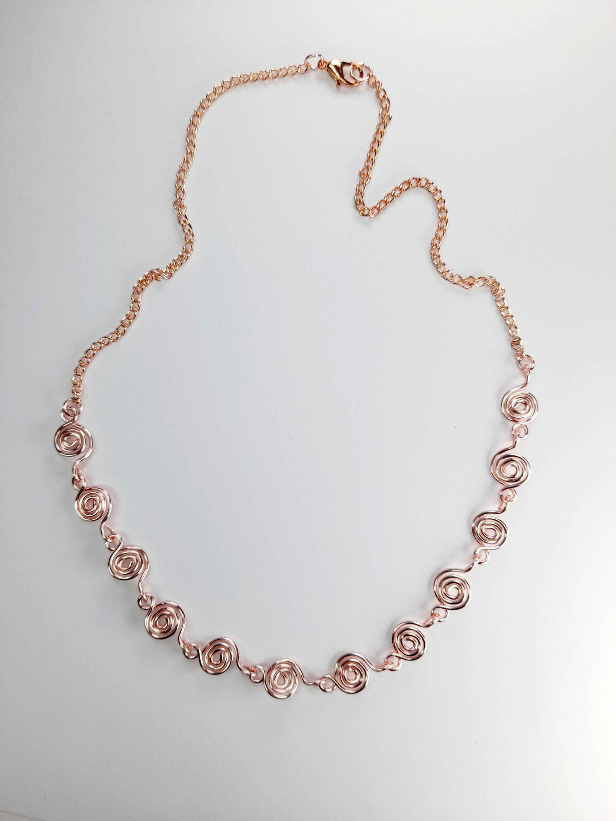 Dainty Super Swirly Rose Gold Spiral Necklace