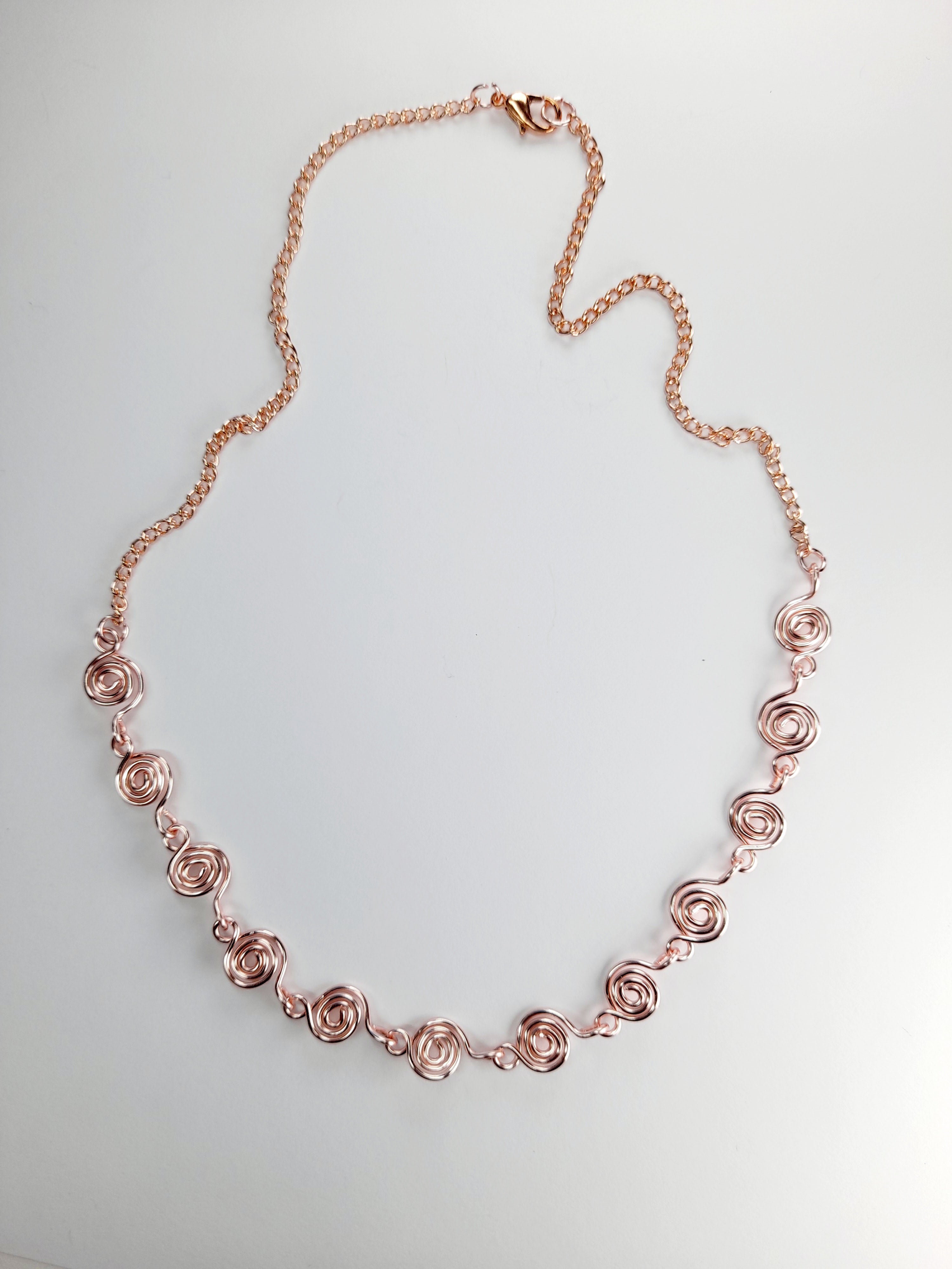 Dainty Super Swirly Rose Gold Spiral Necklace