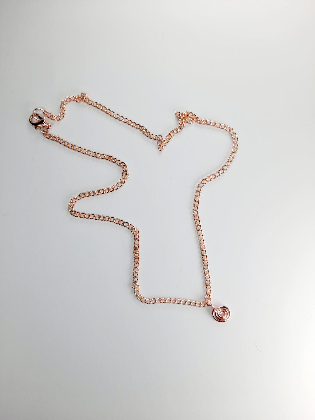 Elegant Handmade Tiny Rose Gold Spiral Pendant Necklace, Lightweight & Gift‑Ready