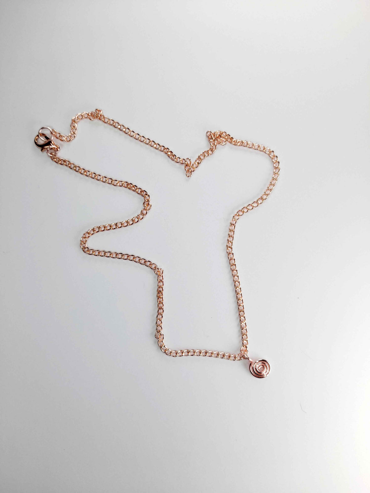 Elegant Handmade Tiny Rose Gold Spiral Pendant Necklace, Lightweight & Gift‑Ready