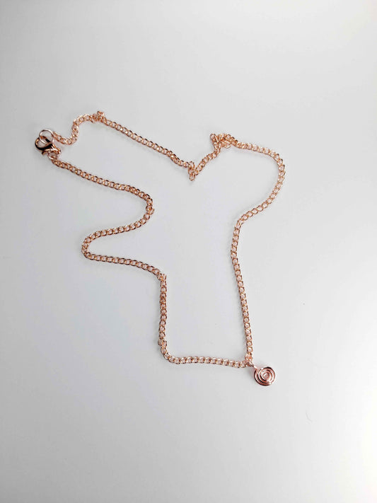 Elegant Handmade Tiny Rose Gold Spiral Pendant Necklace, Lightweight & Gift‑Ready