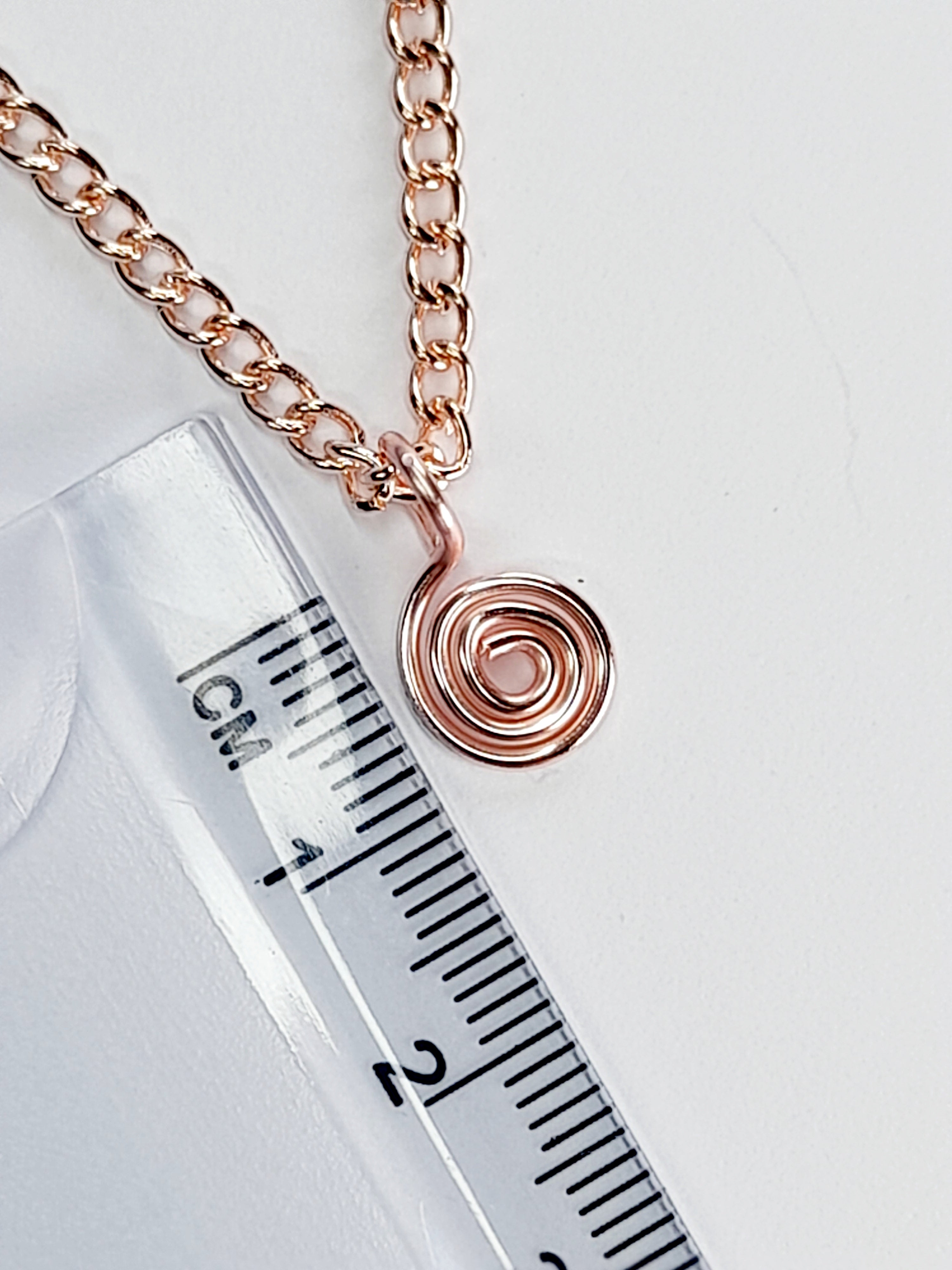 Elegant Handmade Tiny Rose Gold Spiral Pendant Necklace, Lightweight & Gift‑Ready