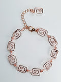 Dainty Super Swirly Rose Gold Square Spiral Bracelet