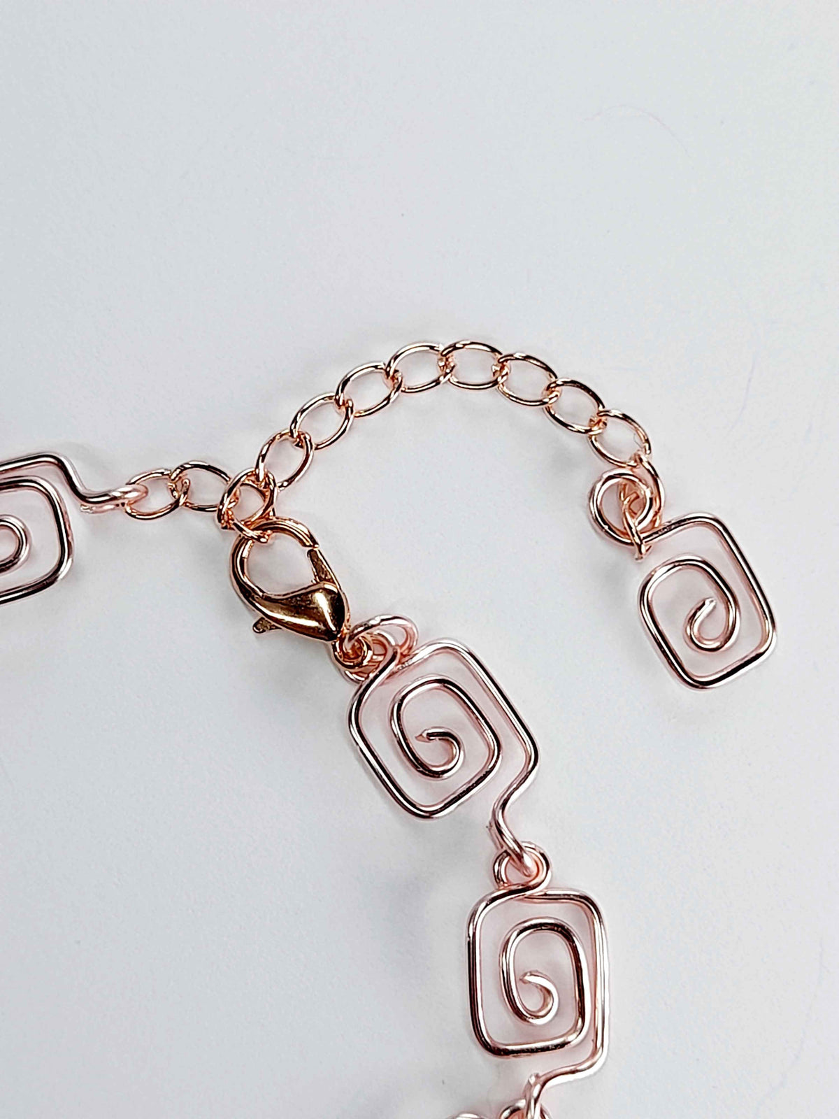 Dainty Super Swirly Rose Gold Square Spiral Bracelet