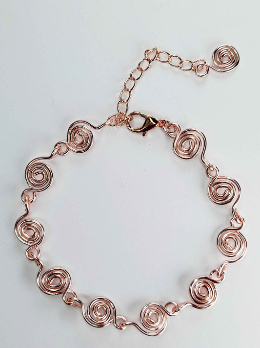 Dainty Super Swirly Rose Gold Spiral Bracelet