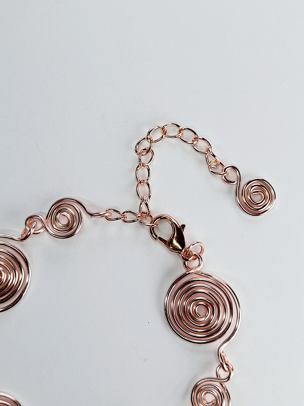 Handmade Rose Gold Spiral Bracelet, Elegant Swirly Statement Bracelet
