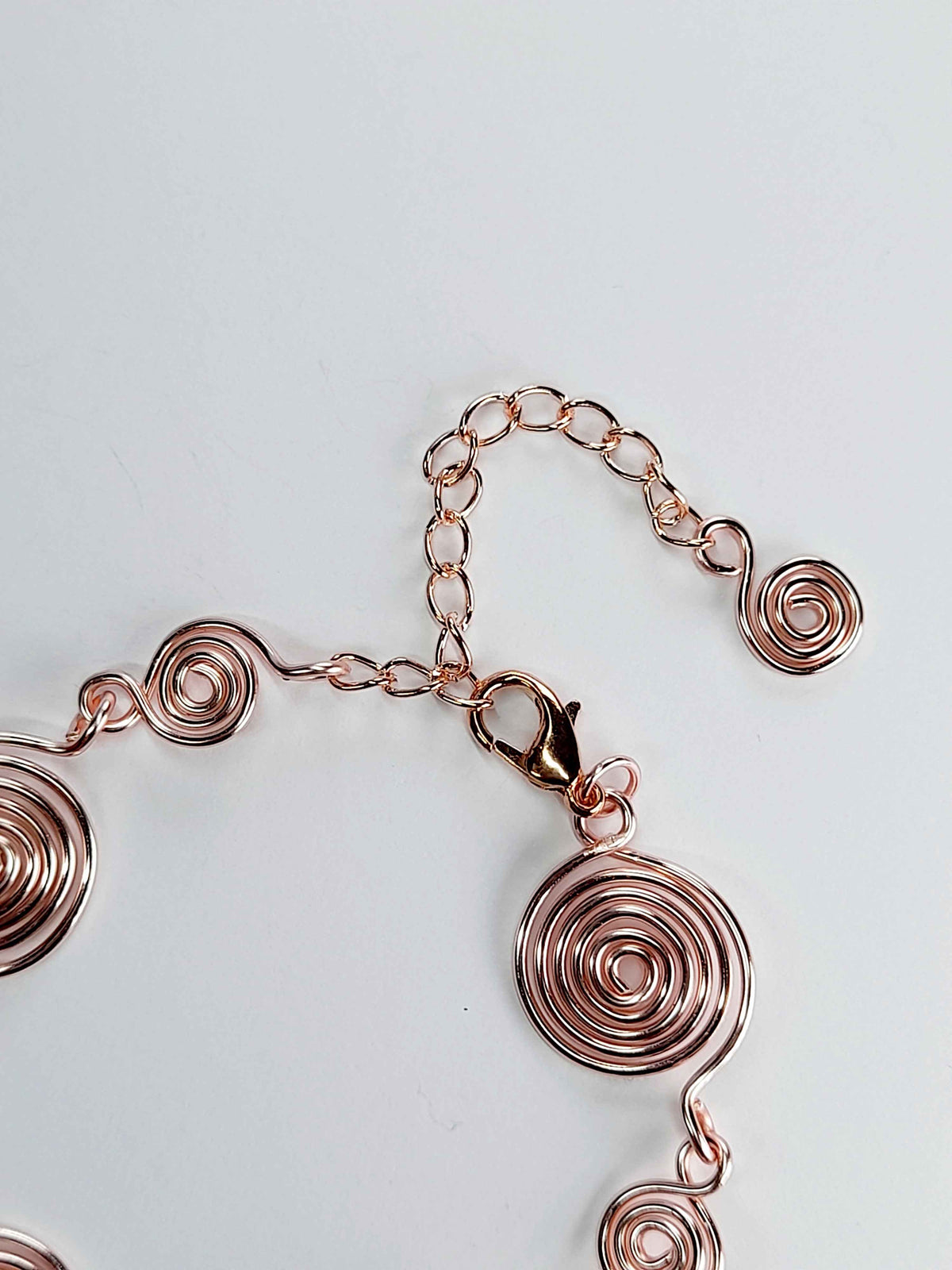 Handmade Rose Gold Spiral Bracelet, Elegant Swirly Statement Bracelet