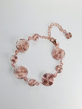 Handmade Rose Gold Spiral Bracelet, Elegant Swirly Statement Bracelet