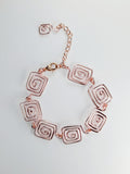 Super Swirly Rose Gold Square Spiral Bracelet