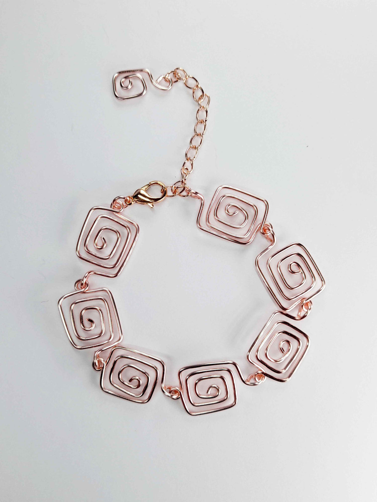 Super Swirly Rose Gold Square Spiral Bracelet