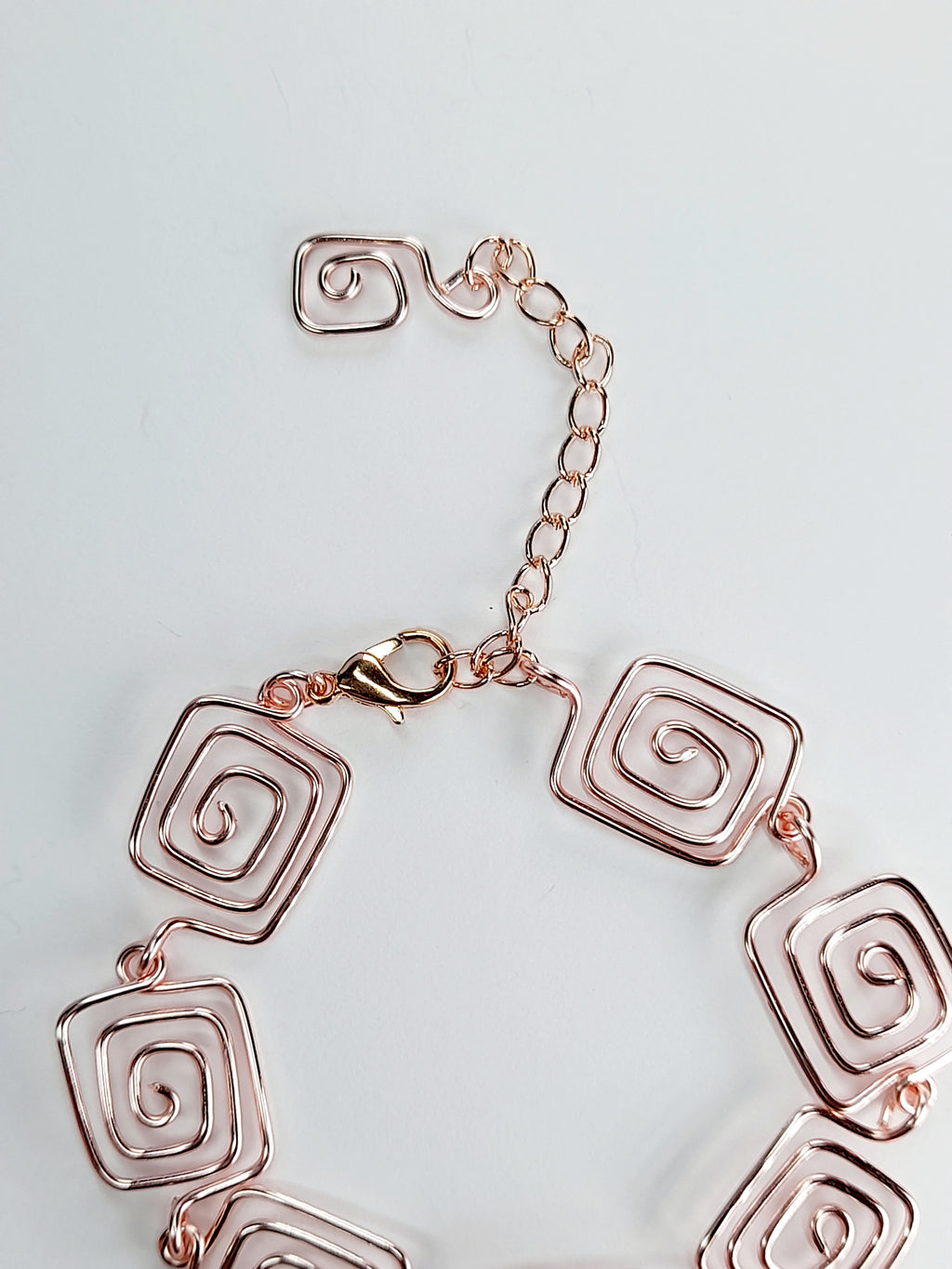 Super Swirly Rose Gold Square Spiral Bracelet