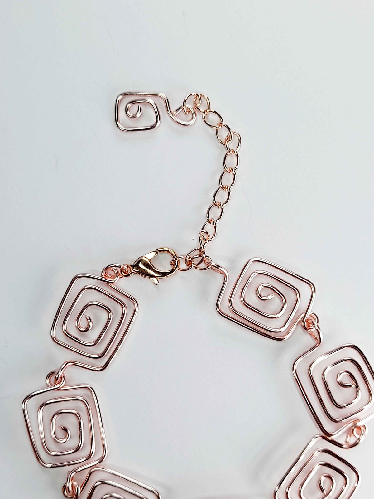 Super Swirly Rose Gold Square Spiral Bracelet