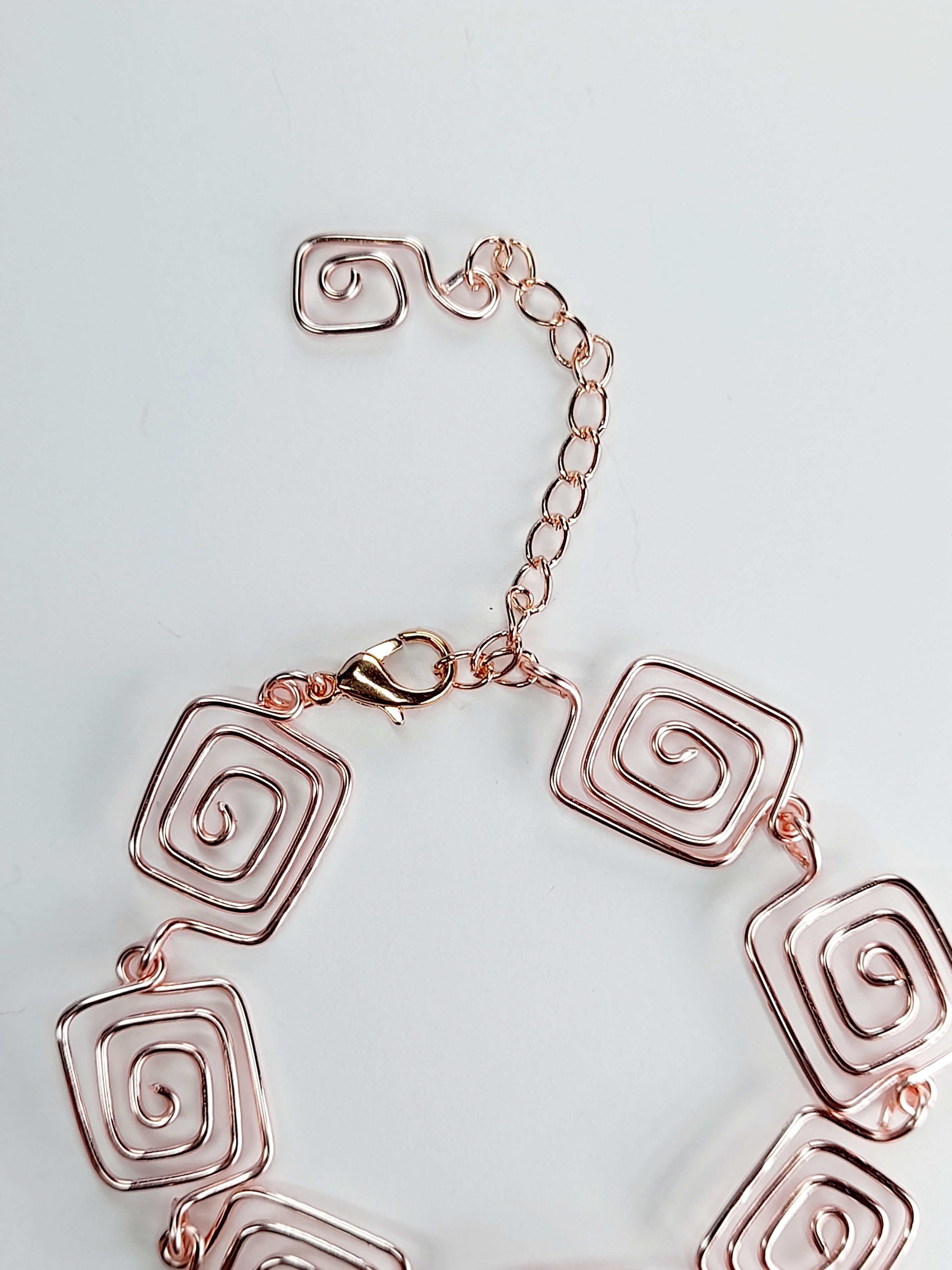 Super Swirly Rose Gold Square Spiral Bracelet