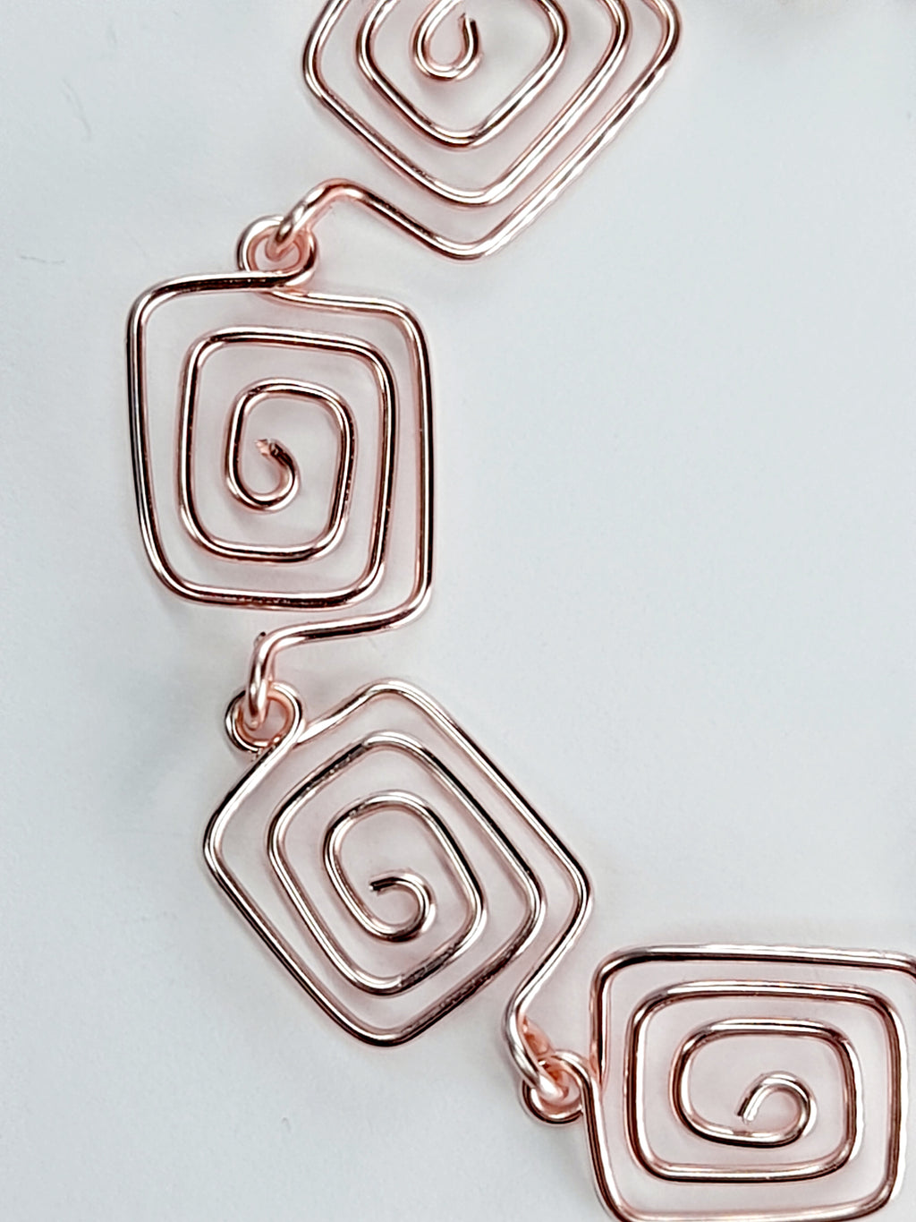 Super Swirly Rose Gold Square Spiral Bracelet