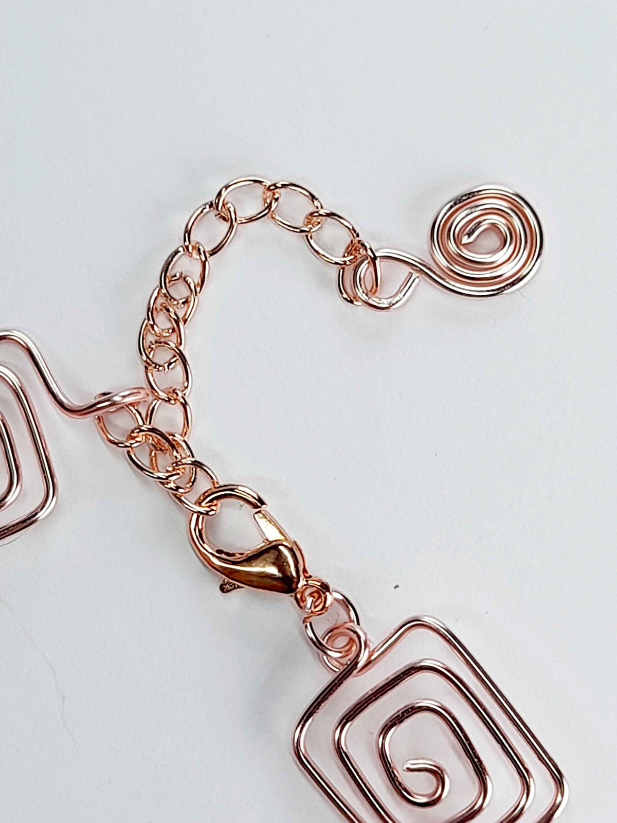 Super Swirly Rose Gold Round & Square Spiral Bracelet