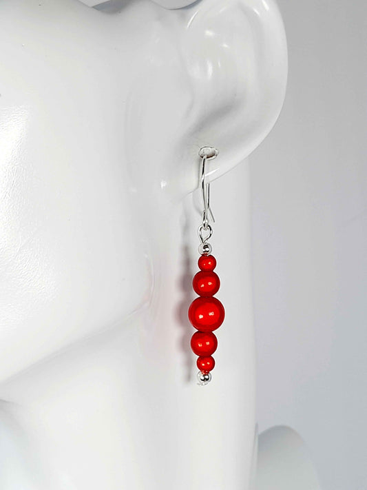 Red Miracle Bead Earrings