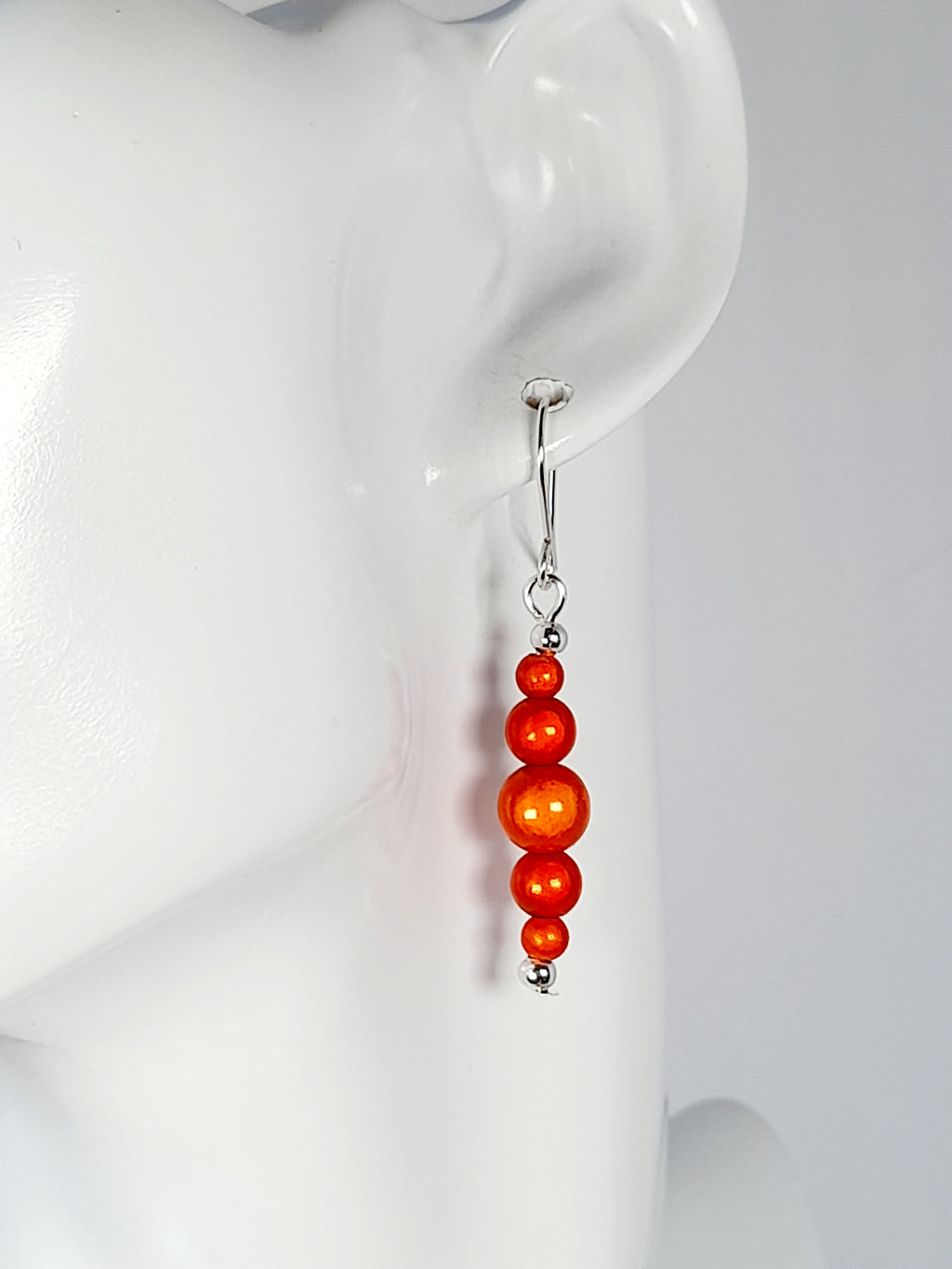 Orange Miracle Bead Earrings