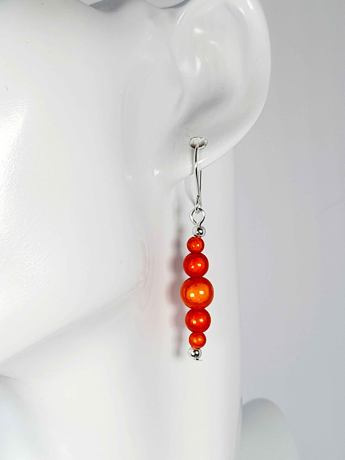 Orange Miracle Bead Earrings