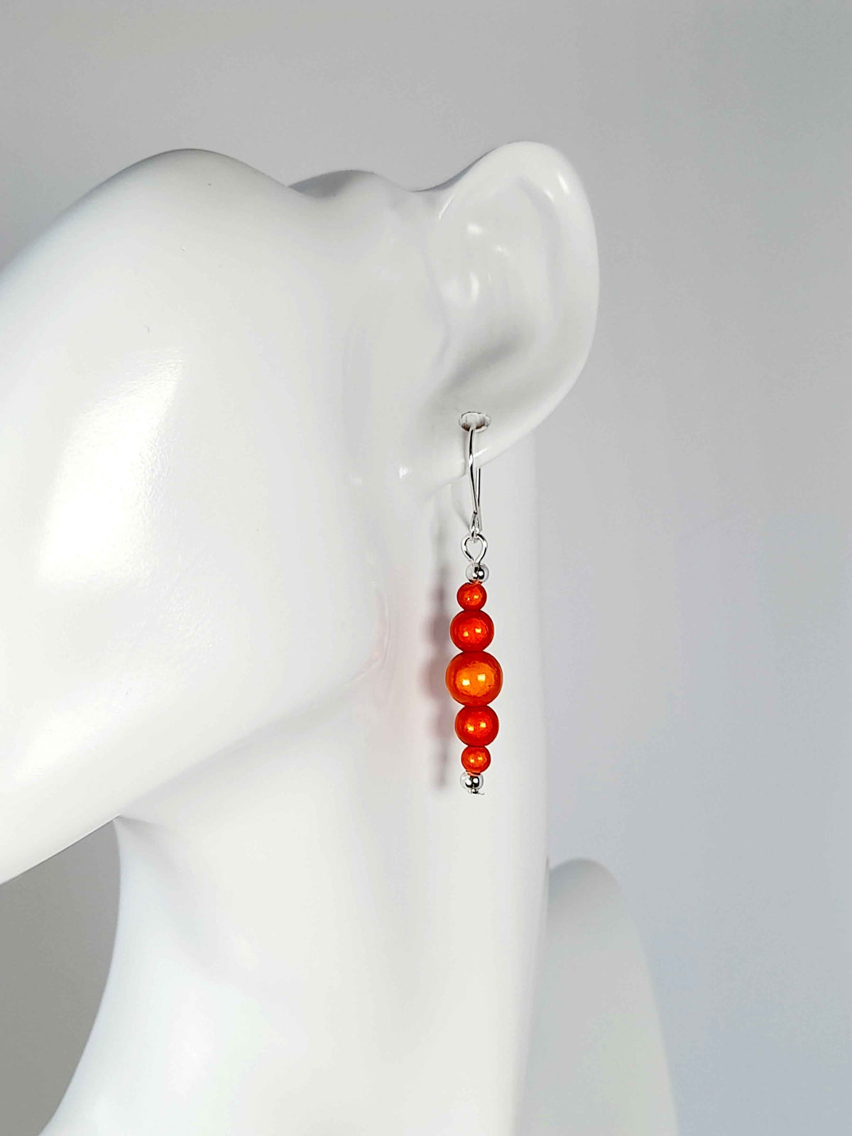 Orange Miracle Bead Earrings