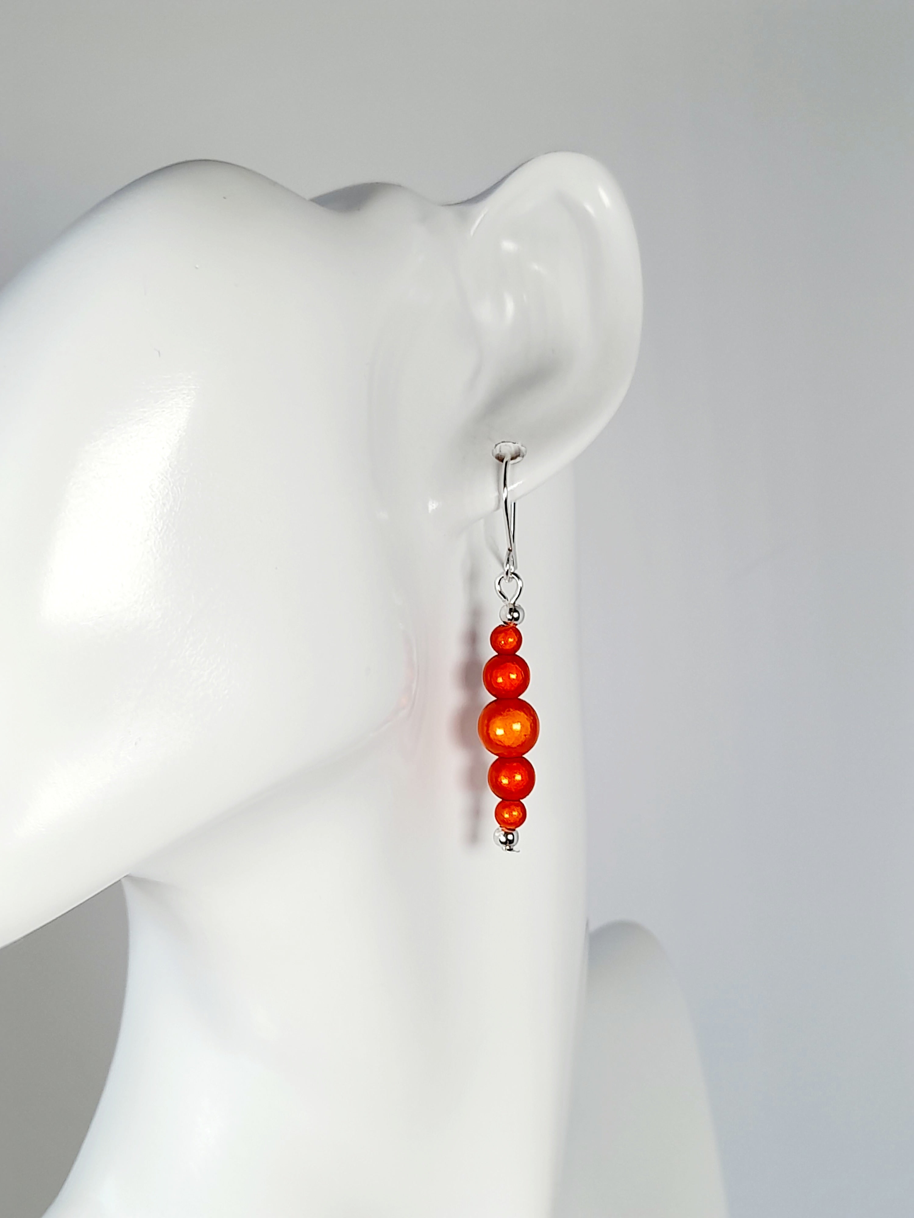 Orange Miracle Bead Earrings