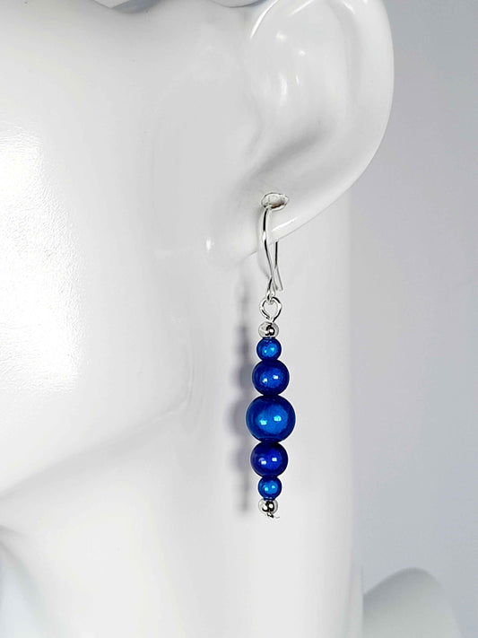 Blue Miracle Bead Earrings