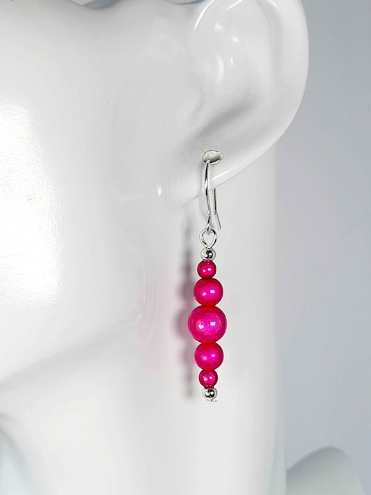 Hot Pink Miracle Bead Earrings