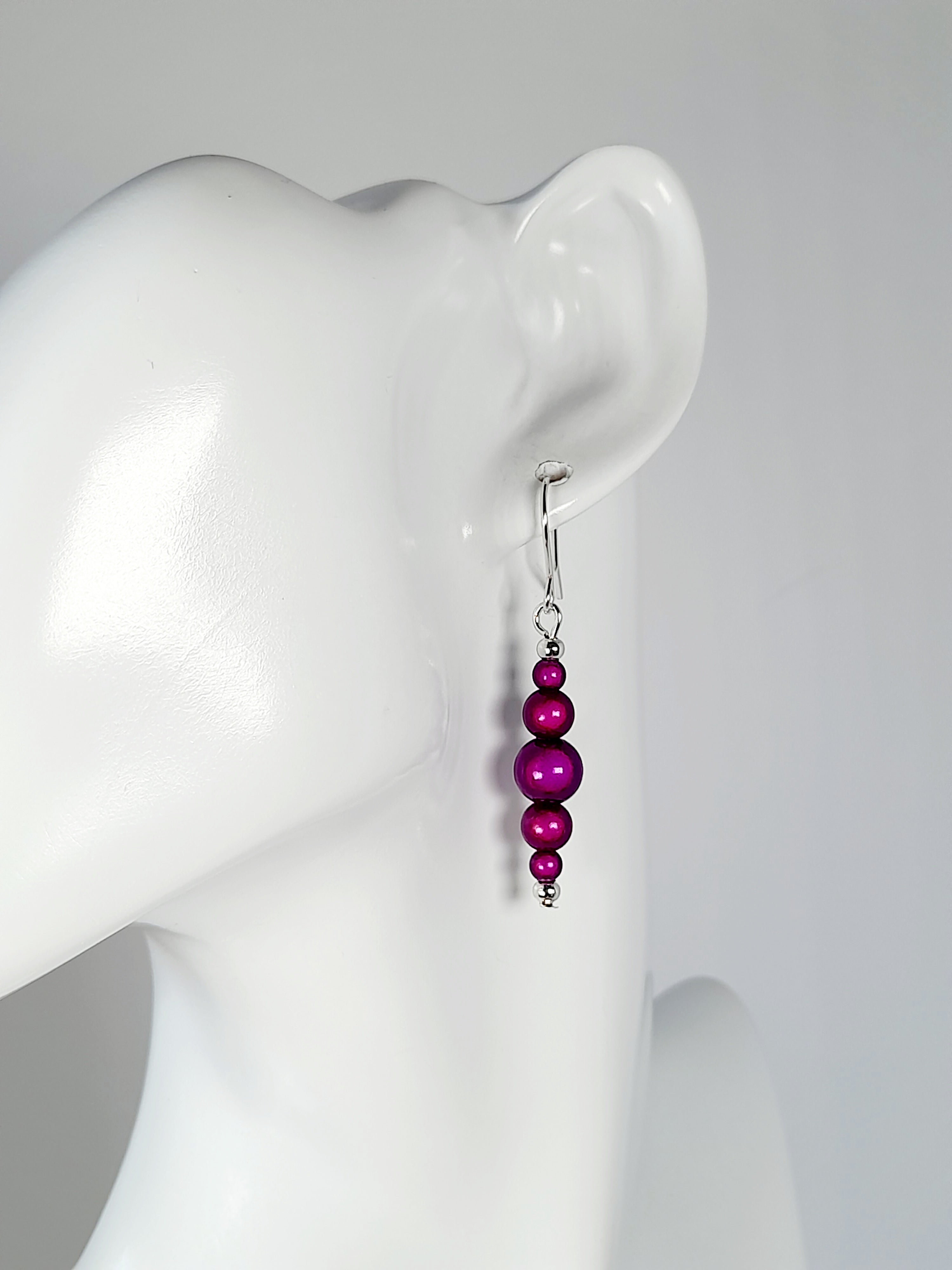 Purple Miracle Bead Earrings