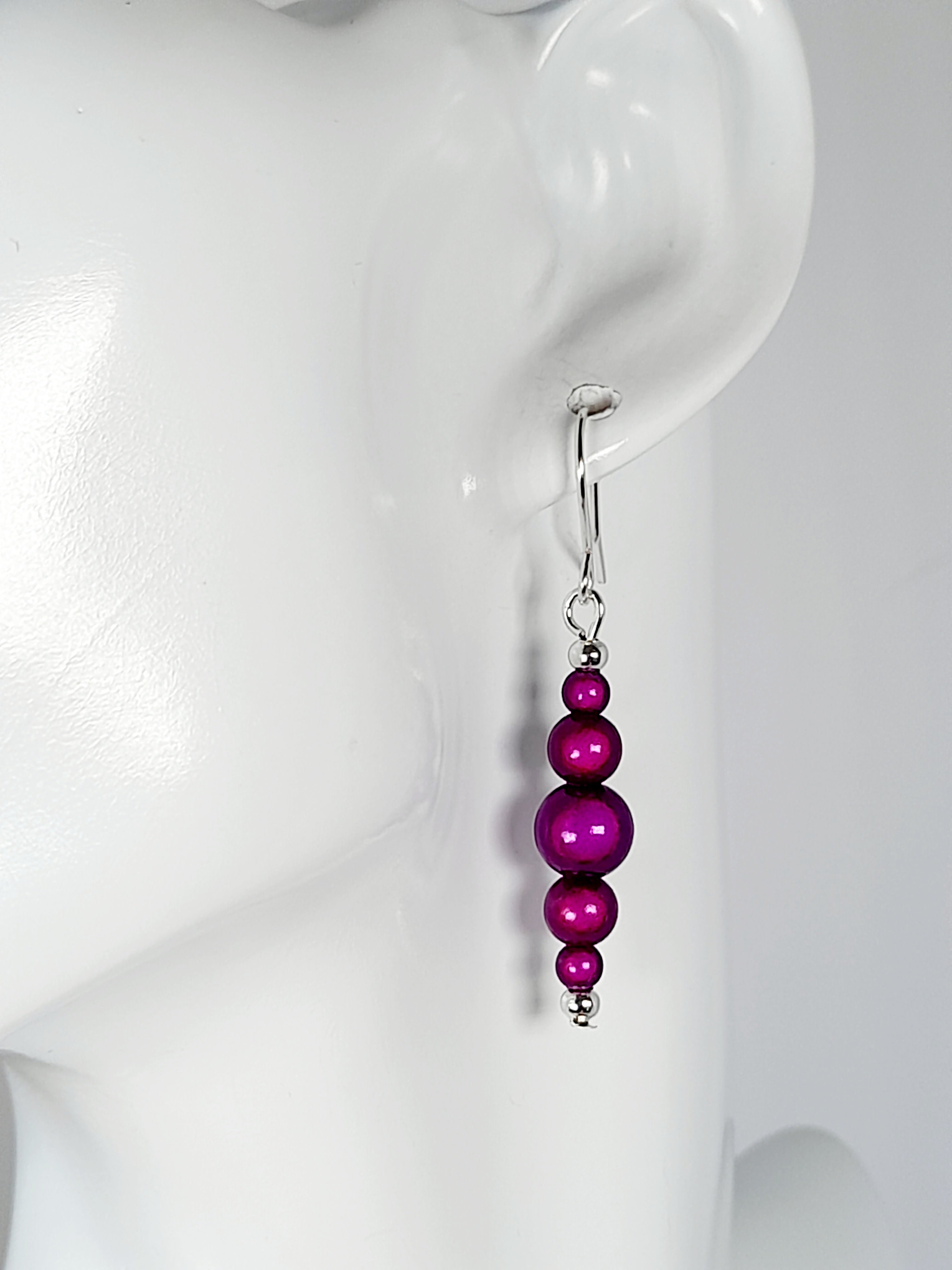 Purple Miracle Bead Earrings