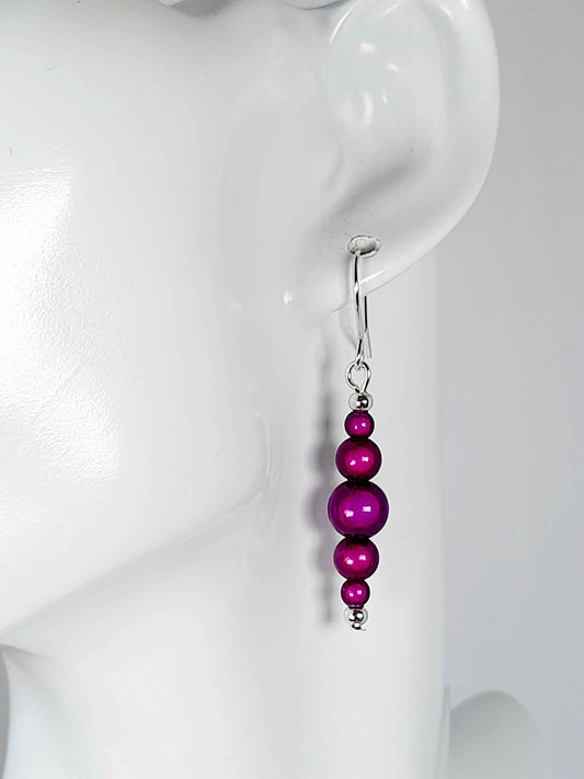 Purple Miracle Bead Earrings