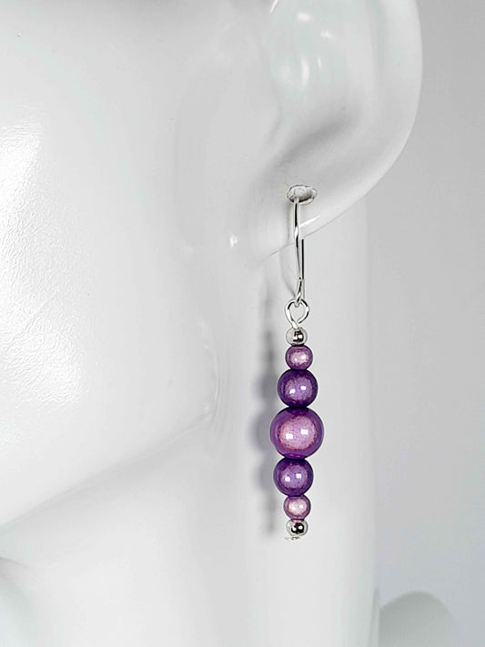 Lilac Miracle Bead Earrings