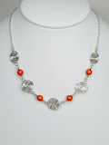 Bright Orange Spiral Necklace, Handmade & Lightweight