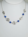 Bright Blue Spiral Necklace, Handmade & Lightweight