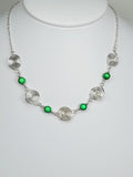 Bright Green Spiral Necklace, Handmade & Lightweight
