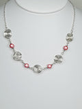 Bright Pale Pink Spiral Necklace, Handmade & Lightweight