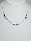 Lilac Miracle Bead Link Necklace, Handmade, Lightweight 18‑Inch Design