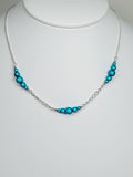 Turquoise Miracle Bead Link Necklace, Handmade, Lightweight 18‑Inch Design