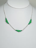 Green Miracle Bead Link Necklace, Handmade, Lightweight 18‑Inch Design