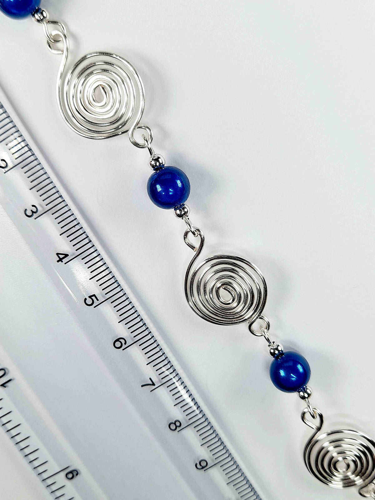 Bright Blue Spiral Necklace, Handmade & Lightweight