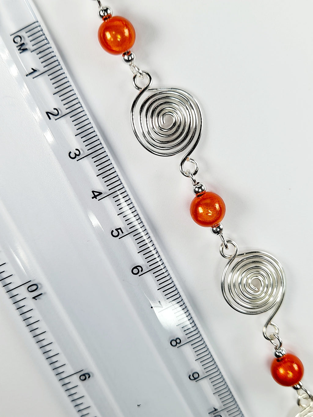 Bright Orange Spiral Necklace, Handmade & Lightweight