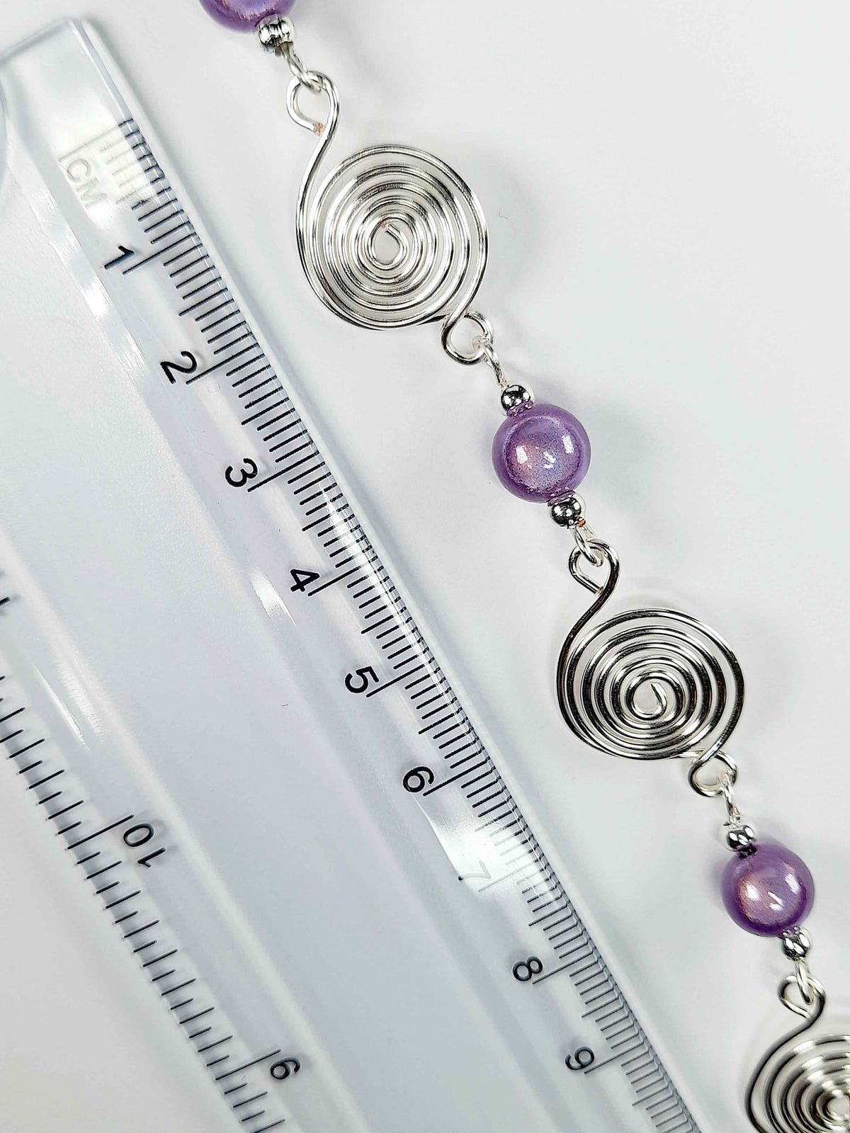 Bright Lilac Spiral Necklace, Handmade & Lightweight