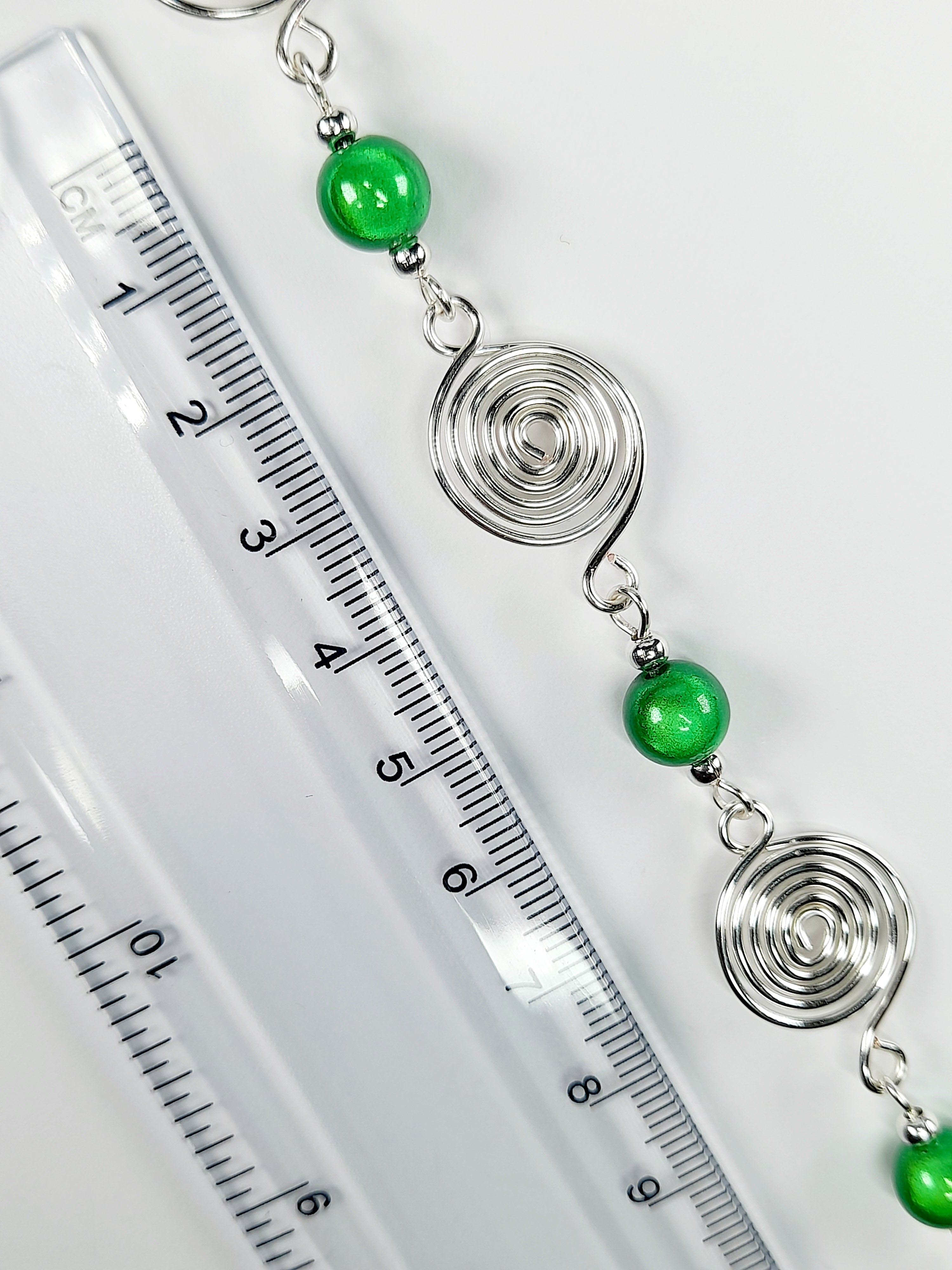 Bright Green Spiral Necklace, Handmade & Lightweight