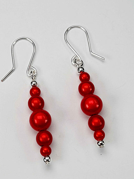 Red Miracle Bead Earrings