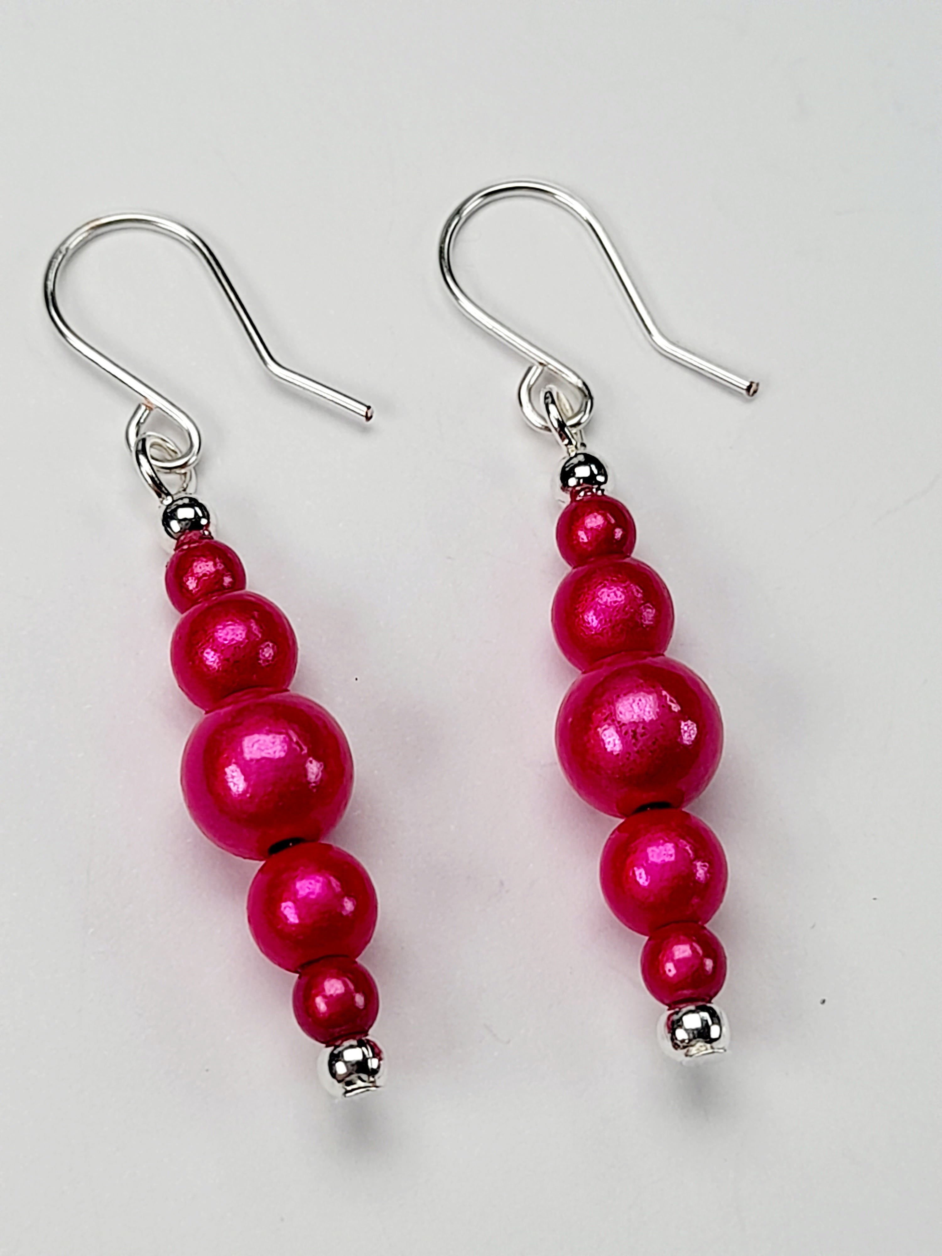 Hot Pink Miracle Bead Earrings